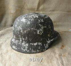 German WWII Original Winter Camouflage Helmet