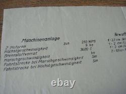 German WWII Secret Command Document Kriegsmarine Navy Ship Blueprints War Trophy