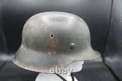 German Ww2 Steel Combat Helmet M42 Size 64 Original Paint Single Decal