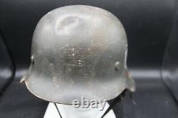 German Ww2 Steel Combat Helmet M42 Size 64 Original Paint Single Decal