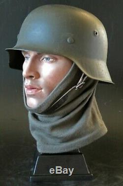 German helmet Stahlhelm M42 ORIGINAL WW2 MADE HUGE SIZE 68 shell and 59cm liner