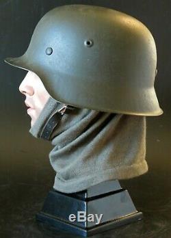 German helmet Stahlhelm M42 ORIGINAL WW2 MADE HUGE SIZE 68 shell and 59cm liner