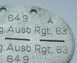 German pilot luftwaffe dog tag / identity disc 5 /A /FLG AUSB RGT 63