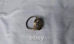 German silver Edelweiss RARE ring Wehrmacht. WW2