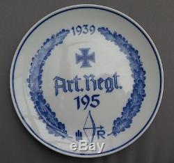 German ww2 Wehrmacht Heer Meissen porcelain plate 195 Art. Regt. 100% original