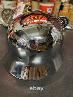 Harley Knucklehead Chromed WWII German helmet original Chopper