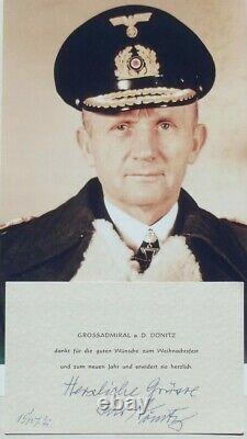 Karl Donitz German Admiral Naval Commander WW II Signed Autograph Note Card