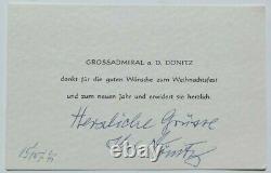 Karl Donitz German Admiral Naval Commander WW II Signed Autograph Note Card