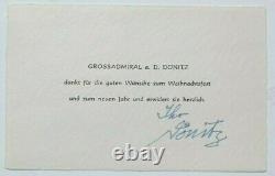 Karl Donitz German Naval Commander WW II Signed Autograph Note Card