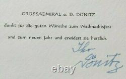 Karl Donitz German Naval Commander WW II Signed Autograph Note Card