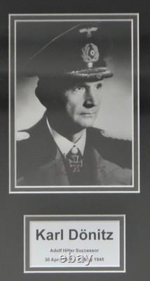 Karl Donitz, German WWII Admiral, Hand Signed Original Photo & IAEE COA 35x25cm