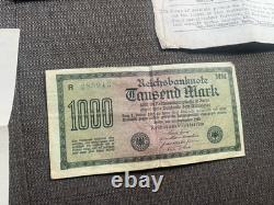 LOT (3) Original WWI WWII German Soldier WehrpassHeer (Army)MoneyLetters