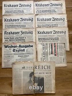 LOT x 9 of 2WW german front newspapers GG 1938-1943 issue WW2 WH WWII Wehrmacht