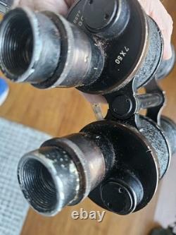 Leitz Wetzlar 7x50 BEH WW2 German U-Boat Kriegsmarine Binoculars original strap