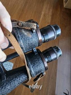 Leitz Wetzlar 7x50 BEH WW2 German U-Boat Kriegsmarine Binoculars original strap