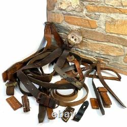 Lot Of WW2 German Parts Wehrmacht Leather Straps Leather Belts For Repair