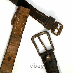 Lot Of WW2 German Parts Wehrmacht Leather Straps Leather Belts For Repair