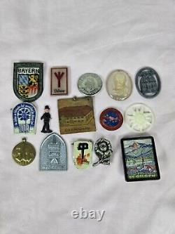 Lot of 14 Original WW2 German Tinnie Badges WHW. Antique. Militaria