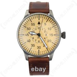 Luftwaffe Pilot Watch WW2 German ME 109 Military Wristwatch with Leather Strap