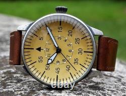 Luftwaffe Pilot Watch WW2 German ME 109 Military Wristwatch with Leather Strap