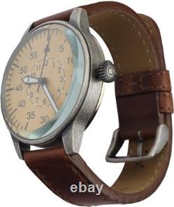 Luftwaffe Pilot Watch WW2 German ME 109 Military Wristwatch with Leather Strap