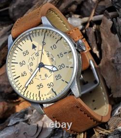 Luftwaffe Pilot Watch WW2 German ME 109 Military Wristwatch with Leather Strap