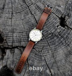 Luftwaffe Pilot Watch WW2 German ME 109 Military Wristwatch with Leather Strap
