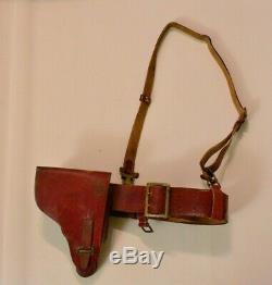 Luger Pistol Holster P08 and Belt German ally Cavalry Bulgaria WW2 Original WWII