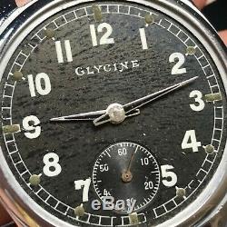 Military WW2 Watch GLYCINE DH Original Mechanical AS 1130 Rare Black German Army