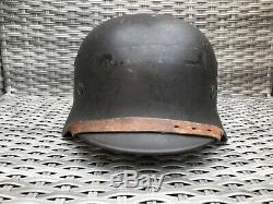 Named 1940 WW2 German Q64 Decal Helmet M40 Luftwaffe stunning Original