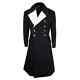 New Man's German M32 Black Gabardine Officer Coat Black Wool UNIFORM OVERCOAT