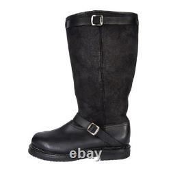 New Replica German WW2 Luftwaffe Pilot Boots Leather Shoes Black UK 5-12