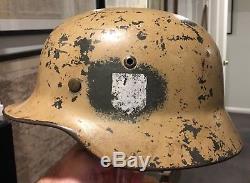 ORIGINAL Army Double Decal German WW2 Afrika Korps M35 Camo Helmet