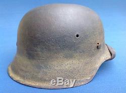 Original Dated Ww2 M42 Barn Find Normandy Camo Luftwaffe German Helmet Complete