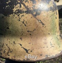 ORIGINAL German Camouflage Helmet WW2 ex mail home