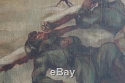 ORIGINAL OIL PAINTING WW2 scene german easternfornt 1943 MUST SEE