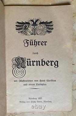 ORIGINAL! PRE-WW2 GERMAN CITY OF NUREMBERG GUIDE BOOK with MAP 1922