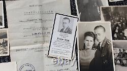 ORIGINAL VINTAGE WW2 GERMAN photo lot+death card+document JOHANN JEGG