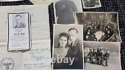 ORIGINAL VINTAGE WW2 GERMAN photo lot+death card+document JOHANN JEGG