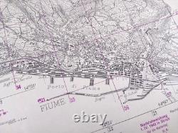 ORIGINAL WW2 CAPTURED GERMAN HEERESKARTE map entitled FIUME (RIJEKA)