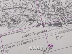 ORIGINAL WW2 CAPTURED GERMAN HEERESKARTE map entitled FIUME (RIJEKA)