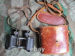 ORIGINAL WW2 GERMAN ARMY WSS 6X30 bmk+ DIENSTGLAS BINOCULARS & STRAP & CASE