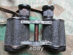 ORIGINAL WW2 GERMAN ARMY WSS 6X30 bmk+ DIENSTGLAS BINOCULARS & STRAP & CASE