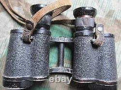 ORIGINAL WW2 GERMAN ARMY WSS 6X30 bmk+ DIENSTGLAS BINOCULARS & STRAP & CASE