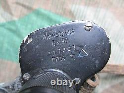 ORIGINAL WW2 GERMAN ARMY WSS 6X30 bmk+ DIENSTGLAS BINOCULARS & STRAP & CASE