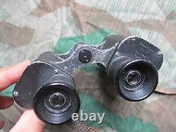 ORIGINAL WW2 GERMAN ARMY WSS 6X30 bmk+ DIENSTGLAS BINOCULARS & STRAP & CASE