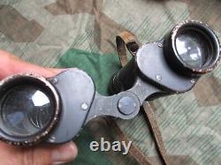 ORIGINAL WW2 GERMAN ARMY WSS 6X30 bmk+ DIENSTGLAS BINOCULARS & STRAP & CASE