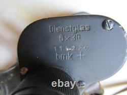 ORIGINAL WW2 GERMAN ARMY WSS elite TROOPS 6X30 bmk + DIENSTGLAS BINOCULARS