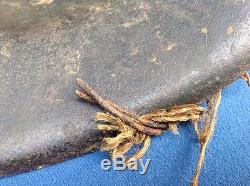 Original Ww2 German Combat Helmet With Decal, Cover And Barbed Wire