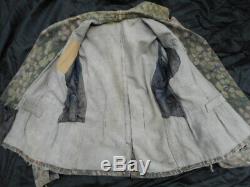 ORIGINAL WW2 GERMAN ELITE late war smooth 44 DOT PATTERN CAMO TARN tunic jacket